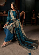 Load image into Gallery viewer, Prussian Blue Designer Viscose Salwar Suit having Zari work