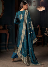 Load image into Gallery viewer, Prussian Blue Designer Viscose Salwar Suit having Zari work