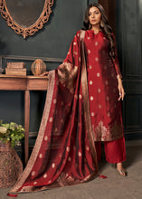 Load image into Gallery viewer, Crimson Red Designer Viscose Salwar Suit having Zari work