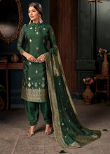 Load image into Gallery viewer, Viridian Green Designer Viscose Salwar Suit having Zari work