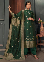 Load image into Gallery viewer, Viridian Green Designer Viscose Salwar Suit having Zari work