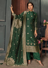 Load image into Gallery viewer, Viridian Green Designer Viscose Salwar Suit having Zari work