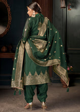 Load image into Gallery viewer, Viridian Green Designer Viscose Salwar Suit having Zari work