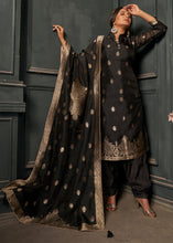 Load image into Gallery viewer, Charcoal Black Designer Viscose Salwar Suit having Zari work