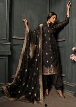 Load image into Gallery viewer, Charcoal Black Designer Viscose Salwar Suit having Zari work