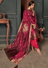 Load image into Gallery viewer, Ruby Pink Designer Viscose Salwar Suit having Zari work