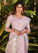 Load image into Gallery viewer, Baby Pink Zari Woven Tissue Linen Saree