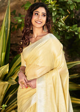 Load image into Gallery viewer, Blonde Yellow Zari Woven Tissue Linen Saree