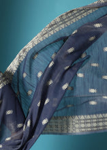 Load image into Gallery viewer, Capri Blue Chikankari Weaving Cotton Saree