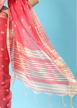 Load image into Gallery viewer, Brink Pink Chikankari Weaving Cotton Saree