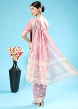 Load image into Gallery viewer, Periwinkle Purple Chikankari Weaving Cotton Saree