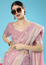 Load image into Gallery viewer, Periwinkle Purple Chikankari Weaving Cotton Saree