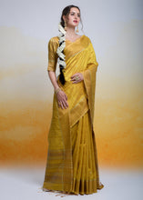 Load image into Gallery viewer, Mustard Yellow Zari Woven Cotton Silk Saree