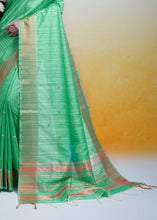 Load image into Gallery viewer, Sea Green Zari Woven Cotton Silk Saree