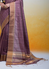 Load image into Gallery viewer, Plum Purple Zari Woven Cotton Silk Saree