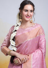 Cargar imagen en el visor de la galería, Persian Pink Zari Woven Cotton Silk Saree