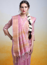 Cargar imagen en el visor de la galería, Persian Pink Zari Woven Cotton Silk Saree