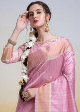 Cargar imagen en el visor de la galería, Persian Pink Zari Woven Cotton Silk Saree
