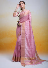 Cargar imagen en el visor de la galería, Persian Pink Zari Woven Cotton Silk Saree