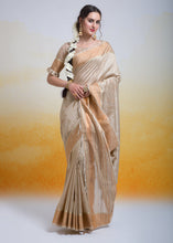 Load image into Gallery viewer, Oat Brown Zari Woven Cotton Silk Saree