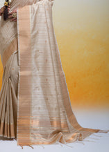 Load image into Gallery viewer, Oat Brown Zari Woven Cotton Silk Saree