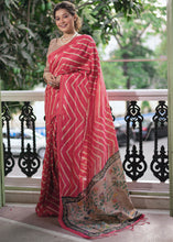 Load image into Gallery viewer, Brink Pink Digital Printed Soft Silk Saree