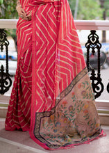 Load image into Gallery viewer, Brink Pink Digital Printed Soft Silk Saree