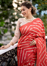 Load image into Gallery viewer, Ferrari Red Digital Printed Soft Silk Saree