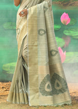 Load image into Gallery viewer, Tea Green Jacquard Weaving Designer Silk Saree