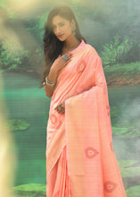 Load image into Gallery viewer, Salmon Pink Jacquard Weaving Designer Silk Saree