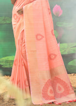 Load image into Gallery viewer, Salmon Pink Jacquard Weaving Designer Silk Saree