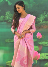 Load image into Gallery viewer, Lemonade Pink Jacquard Weaving Designer Silk Saree