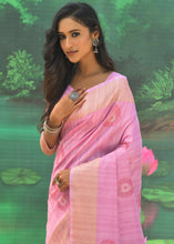Load image into Gallery viewer, Lemonade Pink Jacquard Weaving Designer Silk Saree
