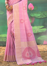 Load image into Gallery viewer, Lemonade Pink Jacquard Weaving Designer Silk Saree