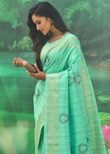 Load image into Gallery viewer, Spring Green Jacquard Weaving Designer Silk Saree