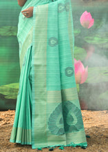 Load image into Gallery viewer, Spring Green Jacquard Weaving Designer Silk Saree