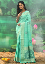 Load image into Gallery viewer, Spring Green Jacquard Weaving Designer Silk Saree