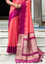 Load image into Gallery viewer, Rouge Pink Designer Woven South Silk Saree