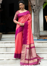 Load image into Gallery viewer, Rouge Pink Designer Woven South Silk Saree