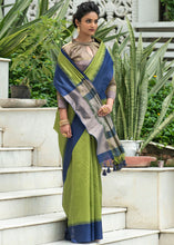 Load image into Gallery viewer, Avocado Green Designer Woven South Silk Saree