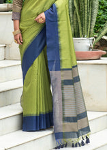 Load image into Gallery viewer, Avocado Green Designer Woven South Silk Saree