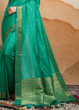 Load image into Gallery viewer, Rama Green Self Weaving Banarasi Silk Saree