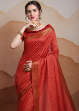 Load image into Gallery viewer, Crimson Red Self Weaving Banarasi Silk Saree