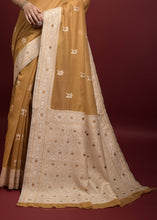 Load image into Gallery viewer, Dijon Yellow Chikankari Woven Chanderi Cotton Saree