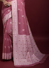 Load image into Gallery viewer, Cerise Pink Chikankari Woven Chanderi Cotton Saree