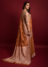 Load image into Gallery viewer, Bronze Orange Chikankari Woven Chanderi Cotton Saree