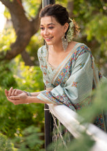 Load image into Gallery viewer, Tea Green Kalamkari Printed Soft Tussar Silk Saree