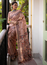 Load image into Gallery viewer, Peach Pink Kalamkari Printed Soft Tussar Silk Saree