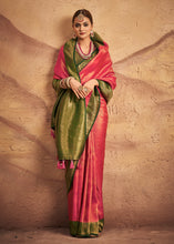 Load image into Gallery viewer, Raspberry Pink Zari Woven Silk Saree