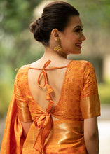 Load image into Gallery viewer, Gold Yellow Self Weaving Banarasi Silk Saree with Zari Border &amp; Pallu